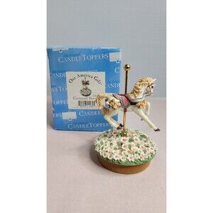 Carousel Horse with Flowers Our America Candle Jar Topper Summertime Fun Memory!